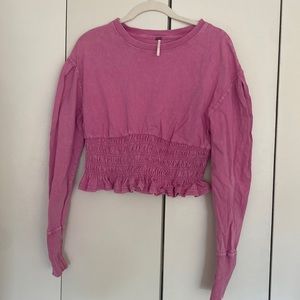 Free people long sleeve cropped top